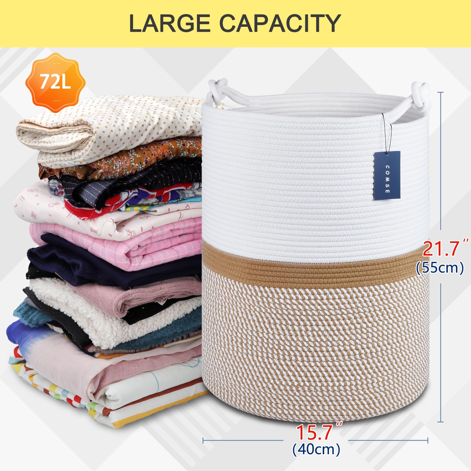 COMSE nursery hamper storage demonstrating versatile organization for baby clothes