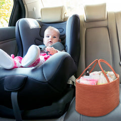 COMSE nursery storage basket on changing table keeps diapers and wipes within reach