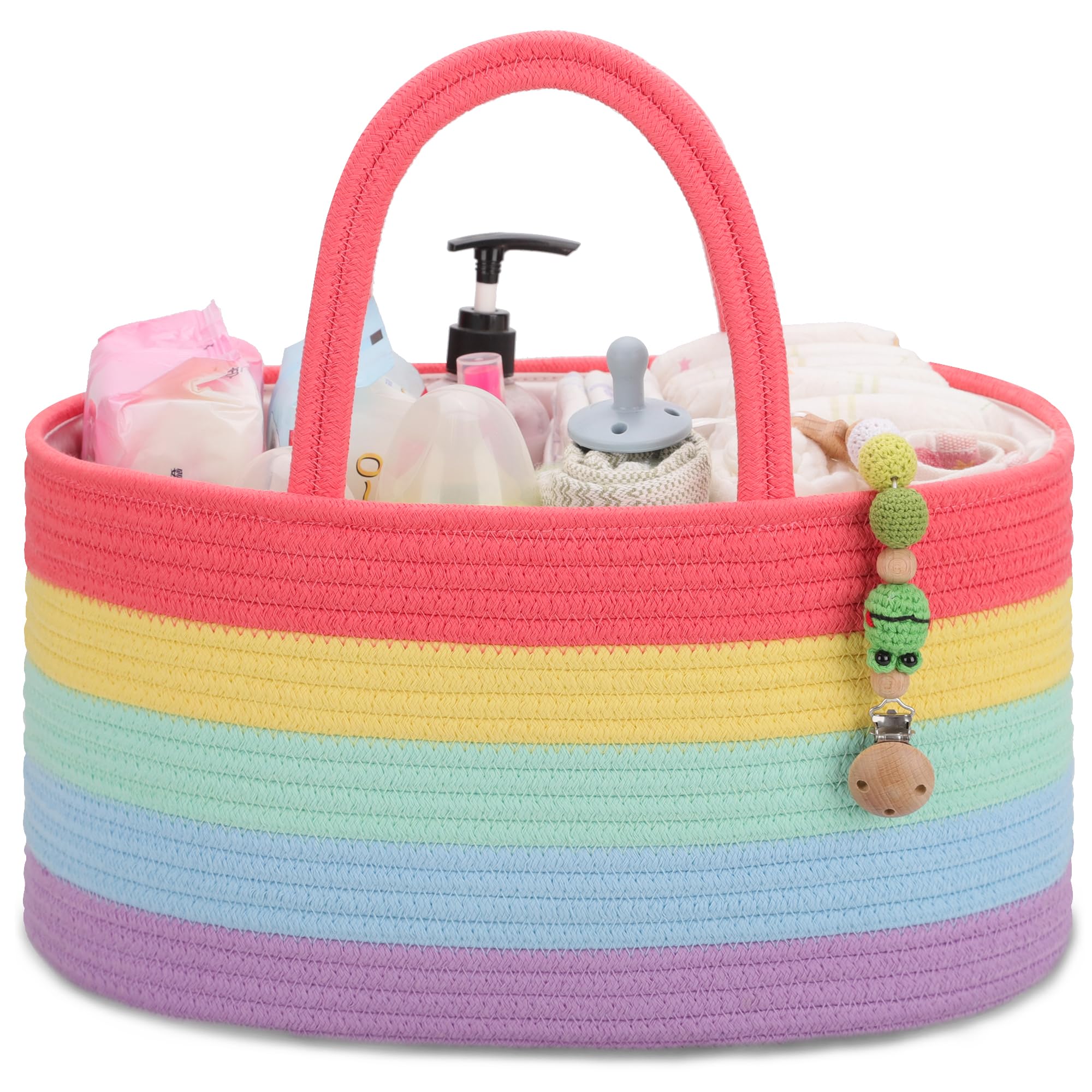 COMSE Rainbow diaper caddy full view showing organized nursery storage and accessibility