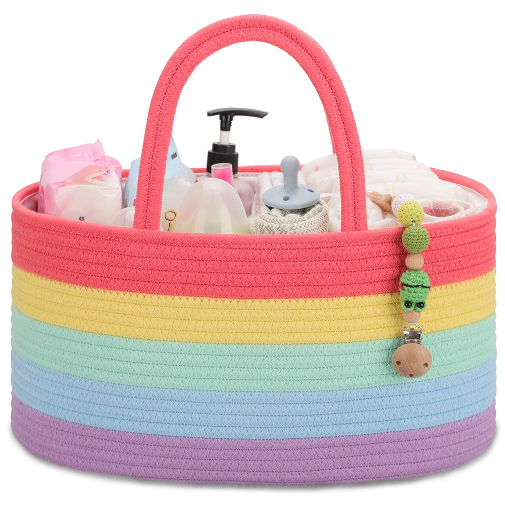 COMSE Rainbow diaper caddy full view showing organized nursery storage and accessibility
