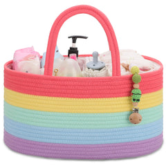 COMSE Rainbow diaper caddy full view showing organized nursery storage and accessibility