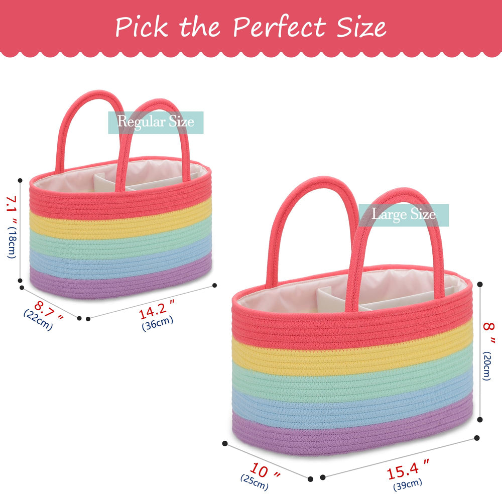 COMSE Rainbow nursery-storage caddy with handles for easy carrying