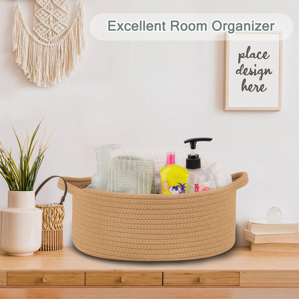 COMSE basket in living room demonstrates effective room organization.