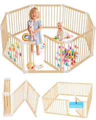 CONKKA Foldable playpen panels assemble into a safe, customizable play area.