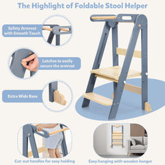 CONKKA toddler stool adjustable heights highlights growth-friendly access to countertops.