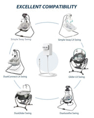 CONMDEX Graco swing UL-certified cord for safe operation in nurseries and play areas.