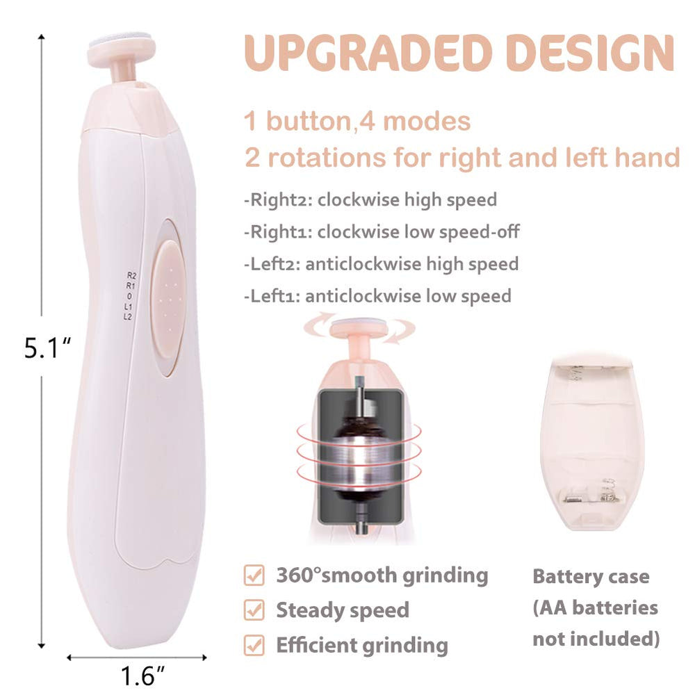 Consevisen baby nail trimmer with six grinding heads for versatile care.