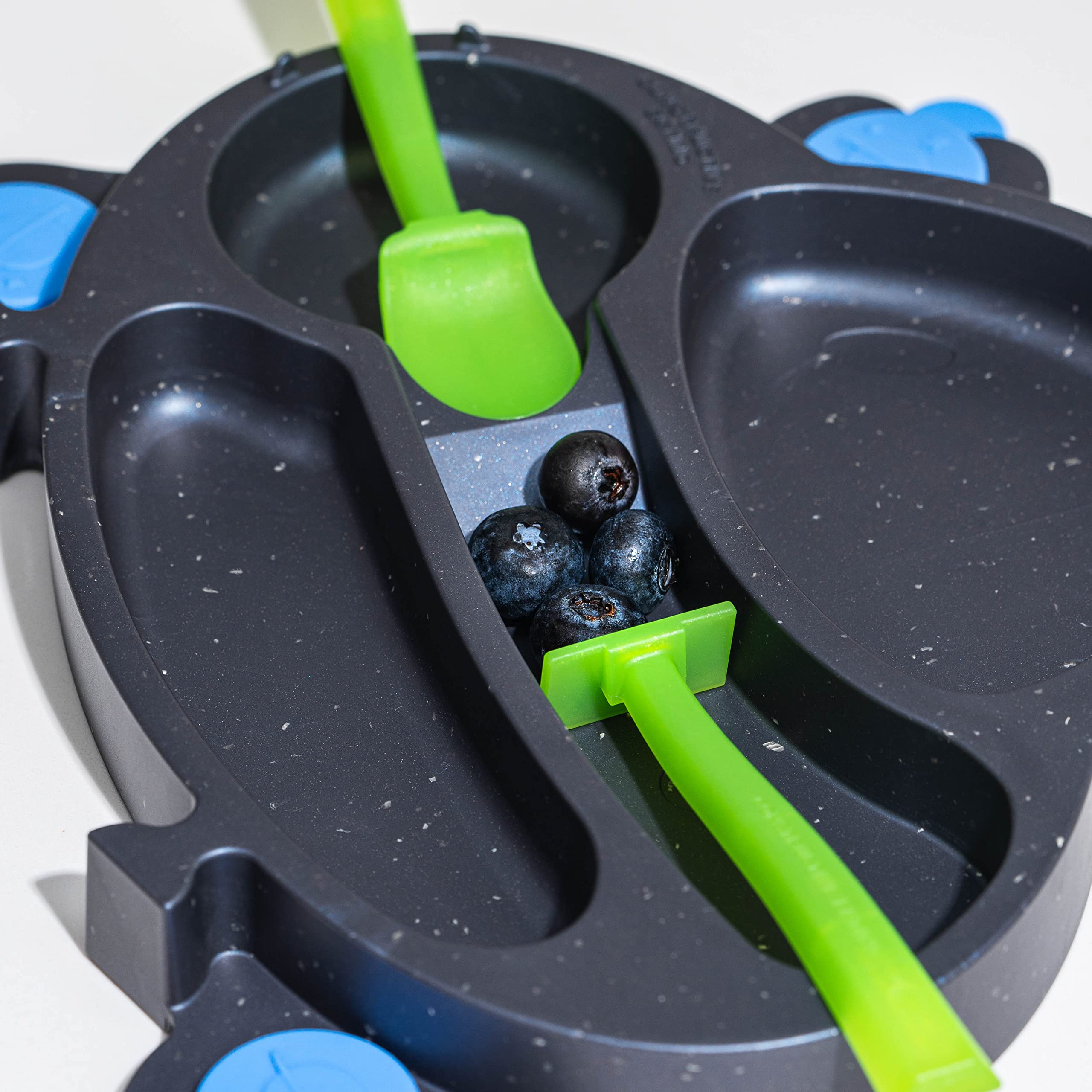 Constructive Eating Baby mealtime with plate encourages self-feeding and confidence.
