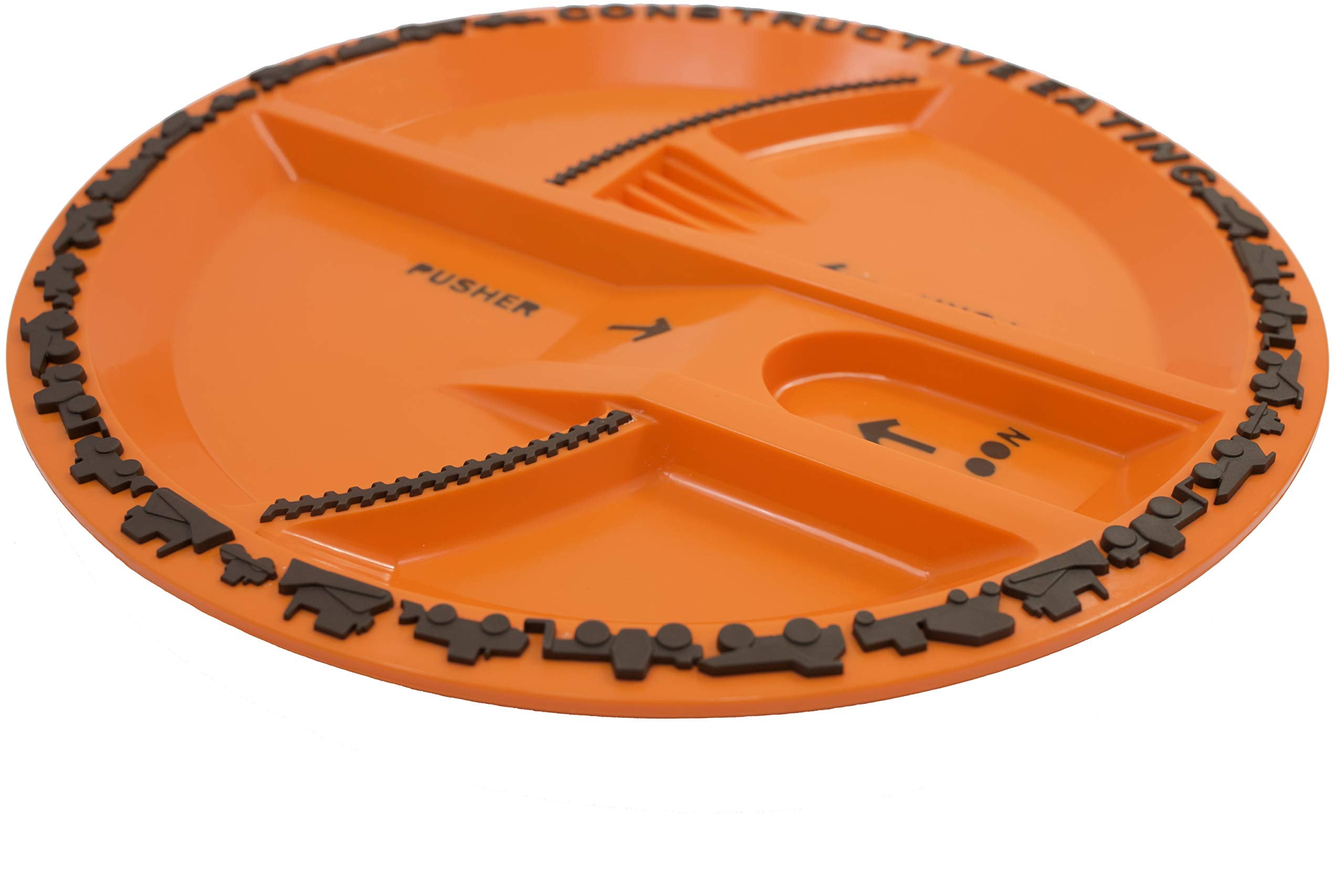 Constructive Eating Construction Plate independence support to practice fine motor skills