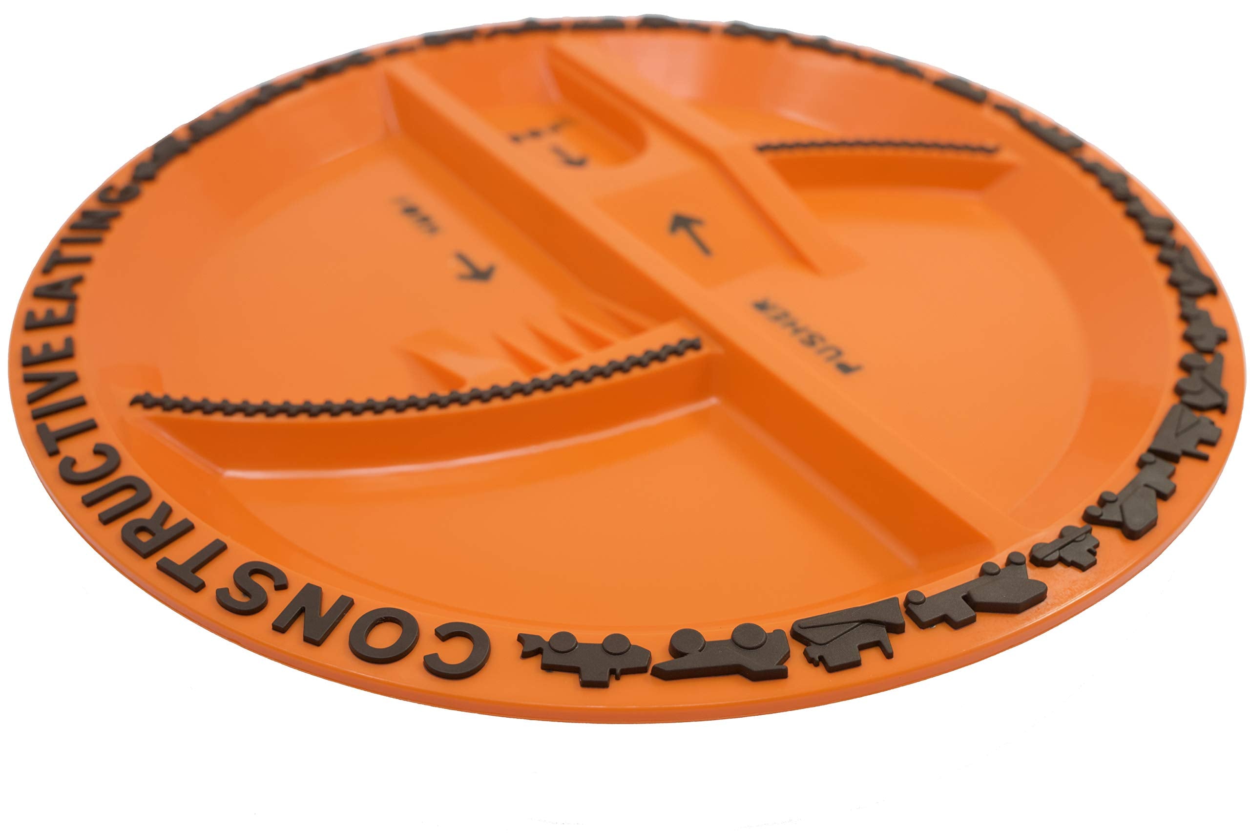 Constructive Eating Construction Plate interior layout highlights food separation for easy feeding