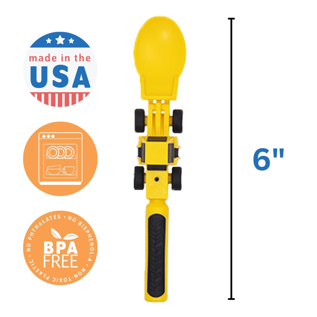 Construction-themed plate by Constructive Eating inspires imaginative meals for young chefs.