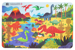 Constructive Eating dinosaur-themed dining set in a real-life mealtime scene