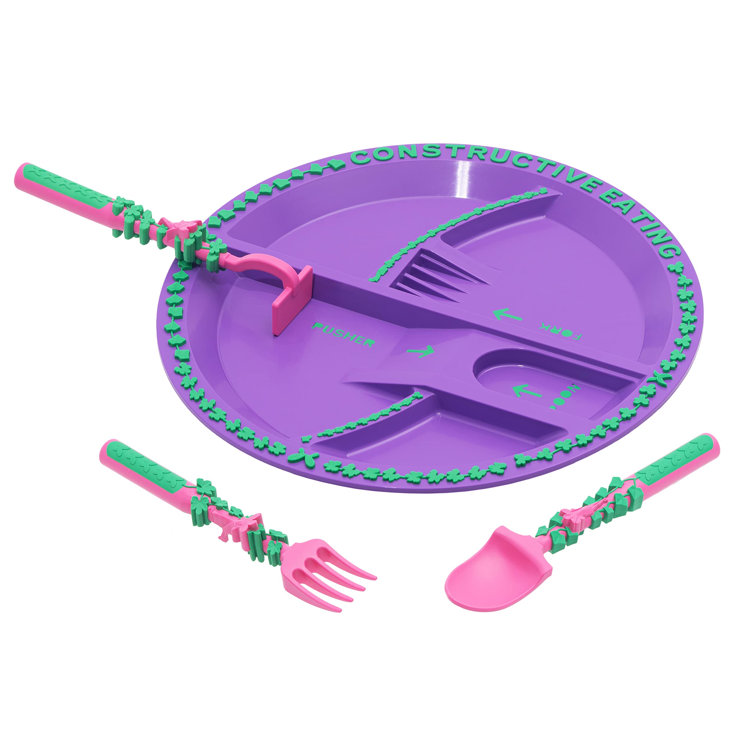 Constructive Eating Garden Fairy plate for toddlers supports portion awareness during meals