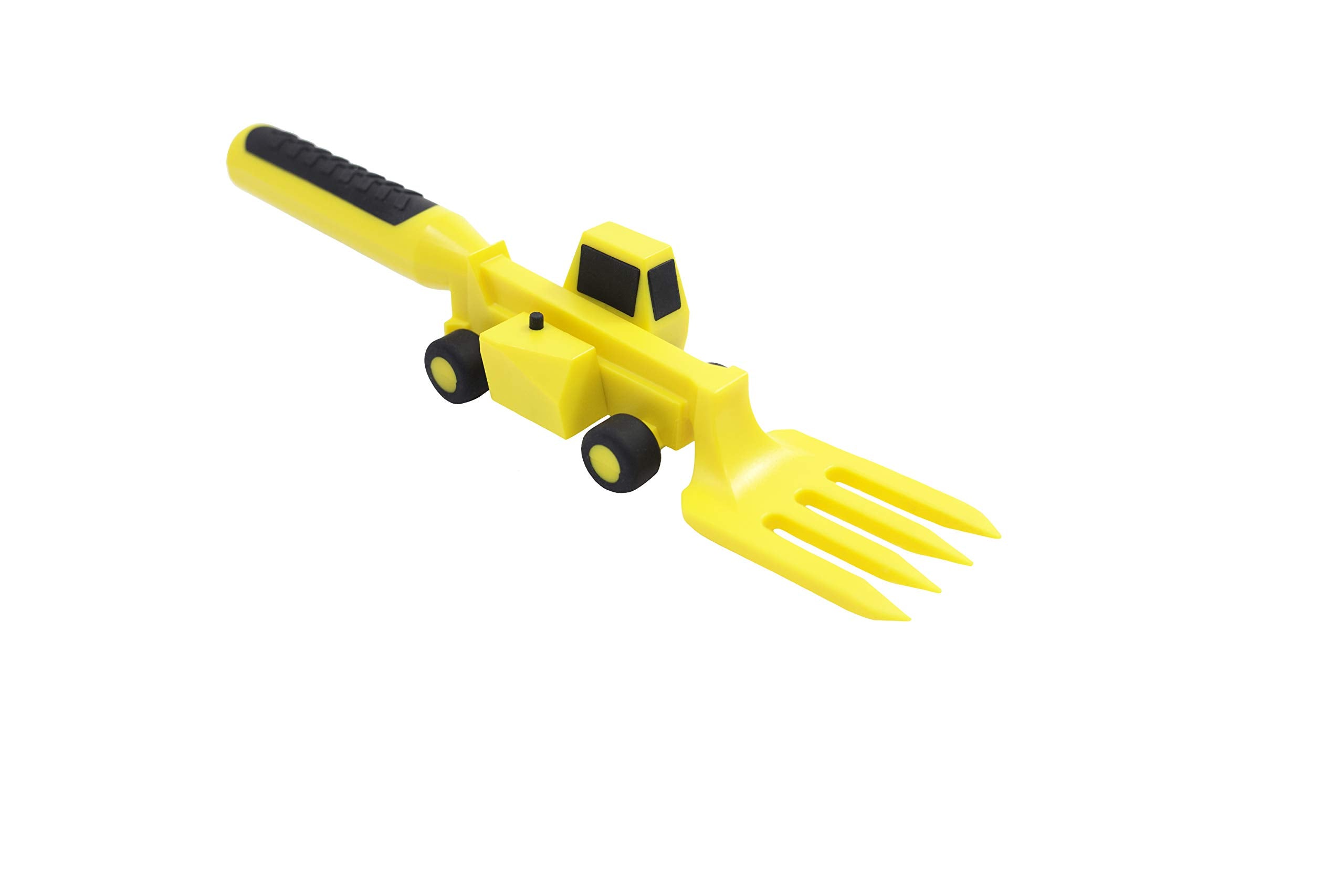 Constructive Eating construction-theme utensils displayed as playful tableware