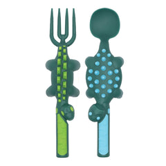Constructive Eating toddler utensils in use promotes self-feeding and independence at mealtimes.