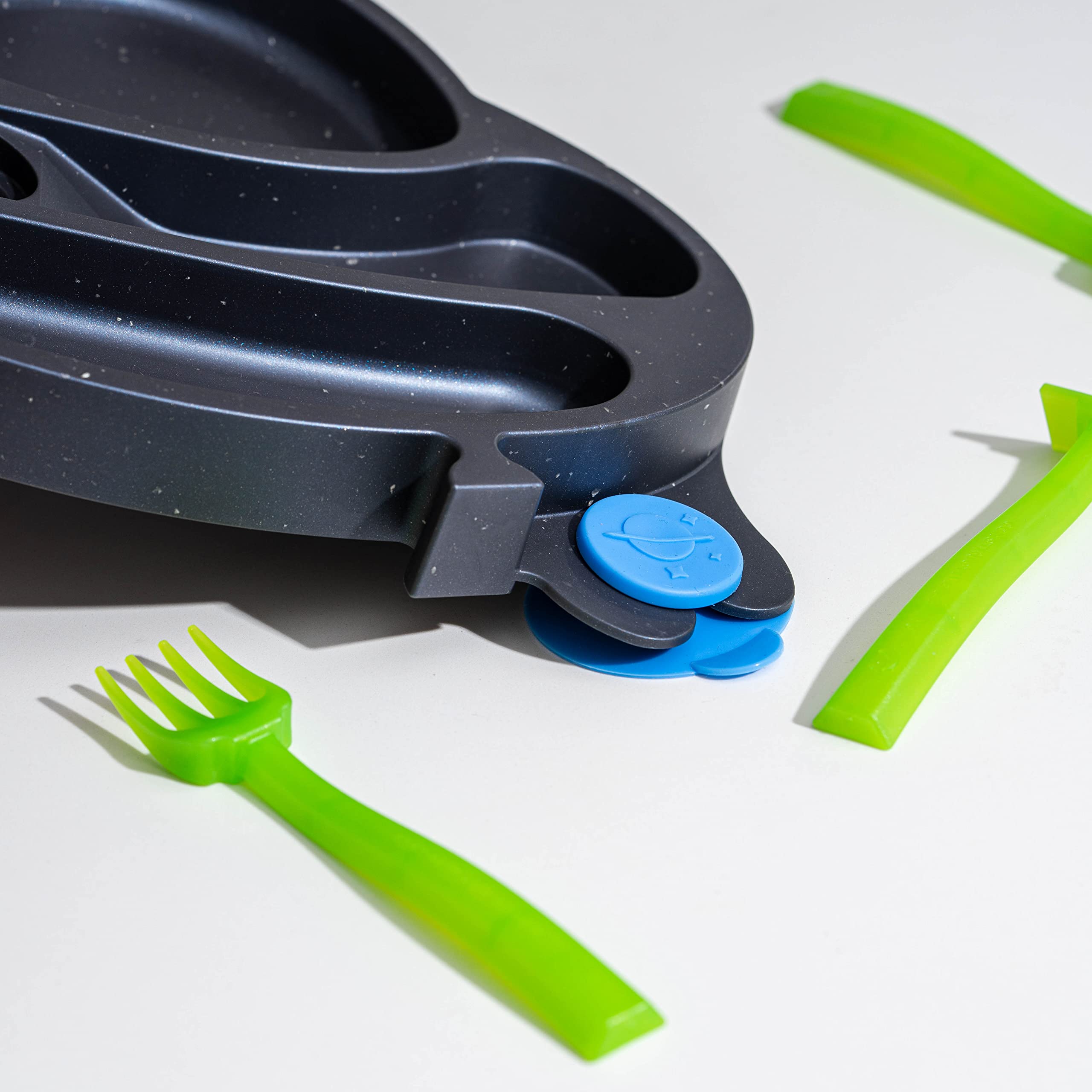 Constructive Eating Utensils Set offers colorful tools for independent feeding.