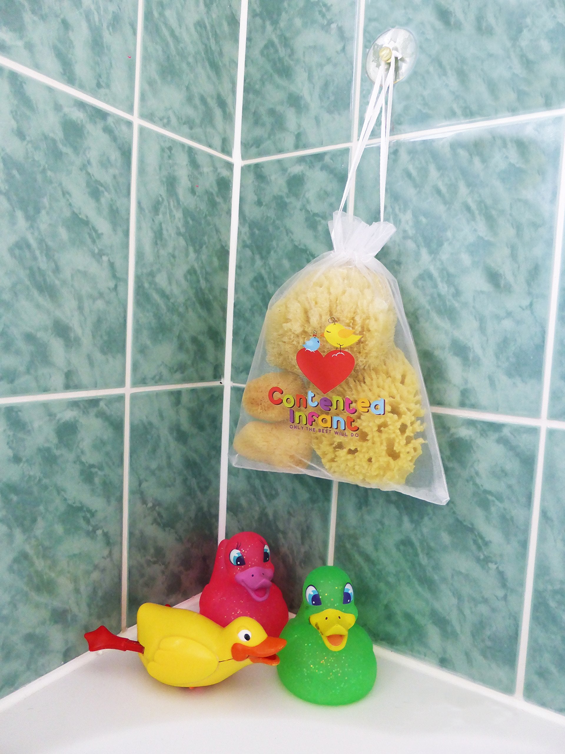 Contented Infant no artificial chemicals claim on packaging for cleaner bath routines