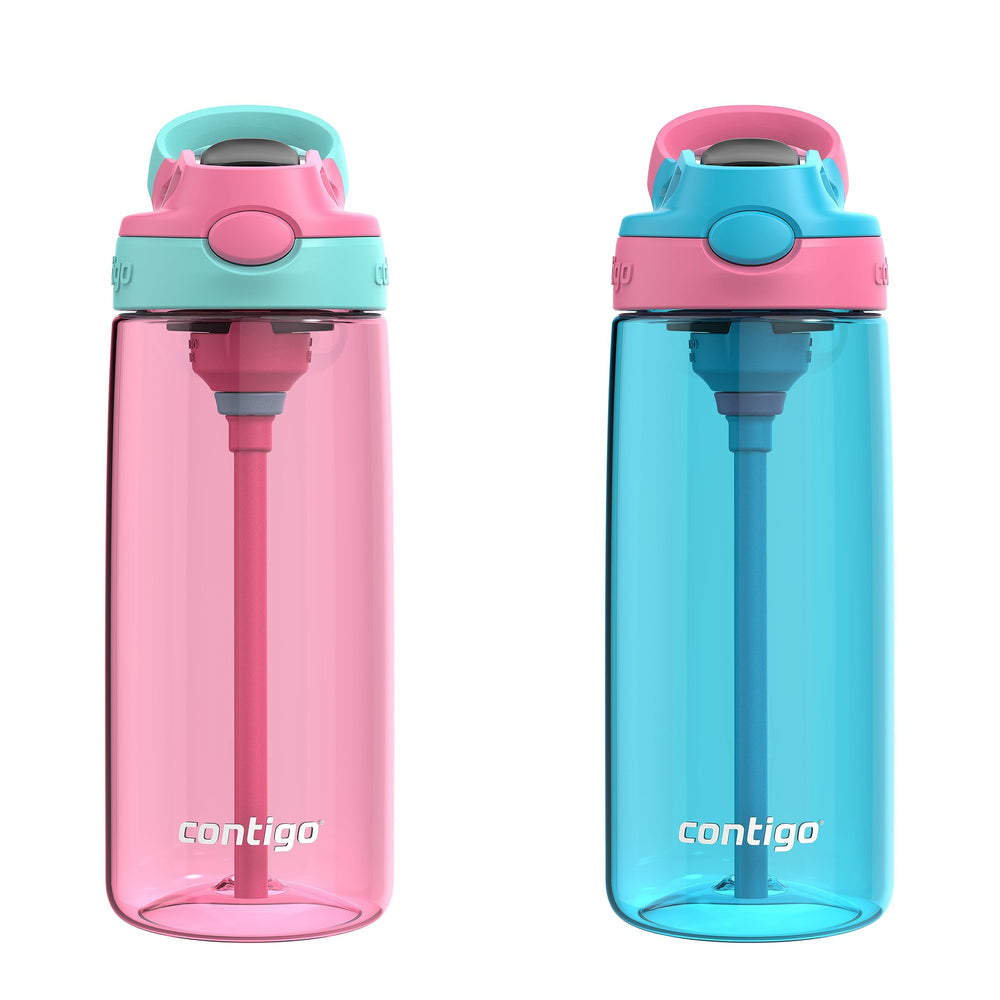 Contigo Aubrey bottle Azalea-Jade lid view for easy, spill-proof sipping.