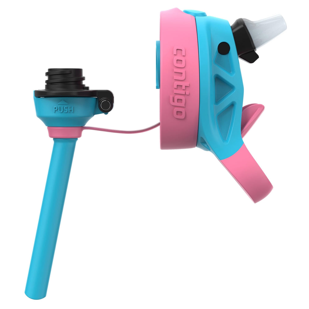 Contigo bottle designed for kids 3+ with kid-friendly ergonomic shape.