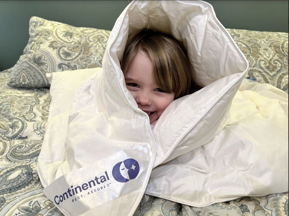 Continental Bedding duvet insert layering example with duvet cover for a tidy bed