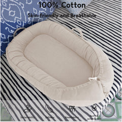CooCooBaby baby lounger corduroy texture highlights breathable cozy surface for naps.