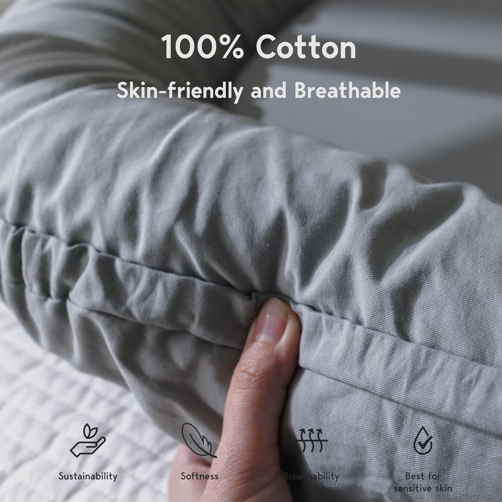 CooCooBaby baby nest cover slategray close-up highlighting breathable fabric