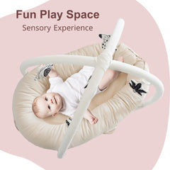 CooCooBaby cream-white cotton fabric provides breathable softness for sensitive baby skin.
