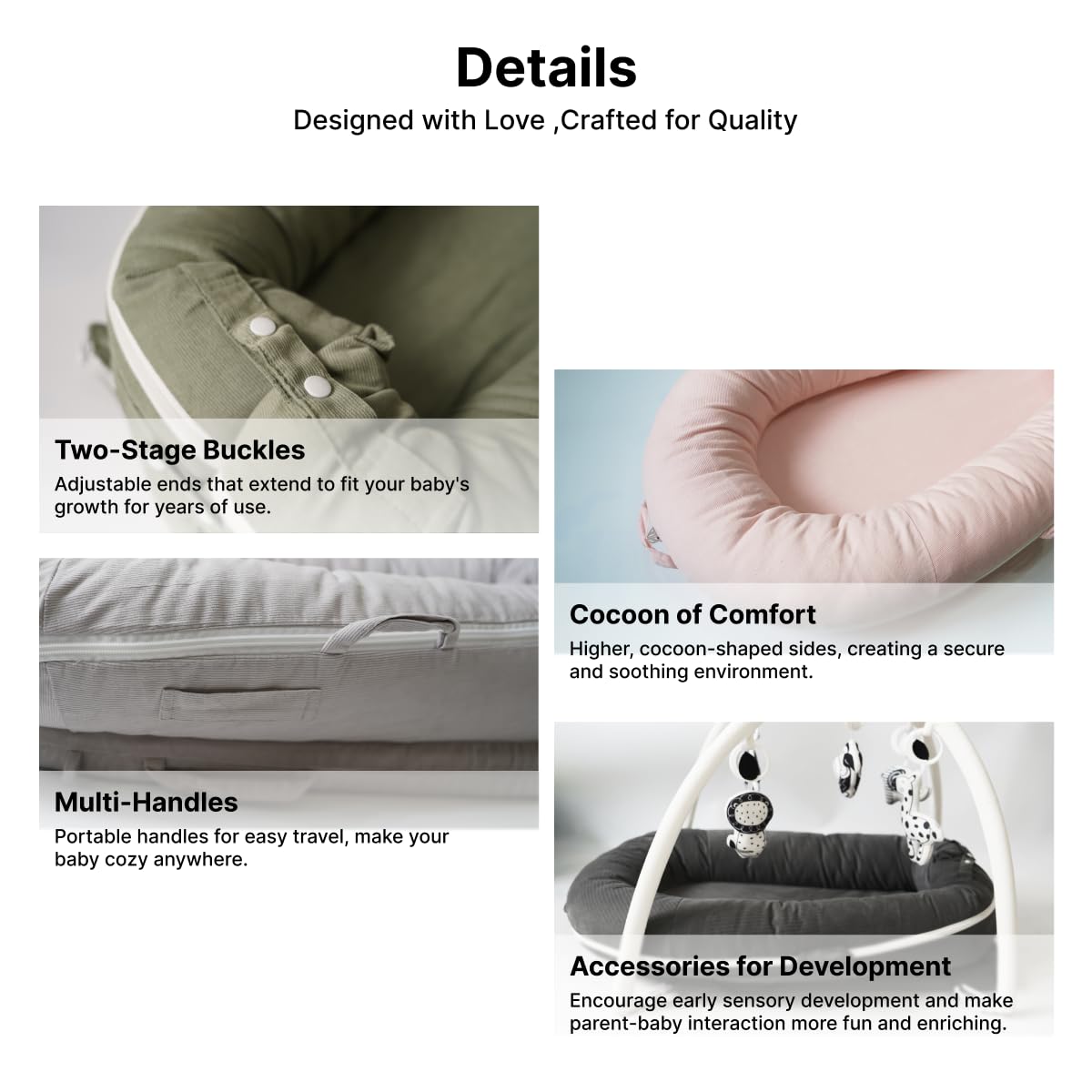 CooCooBaby lounger is machine washable for easy cleaning.