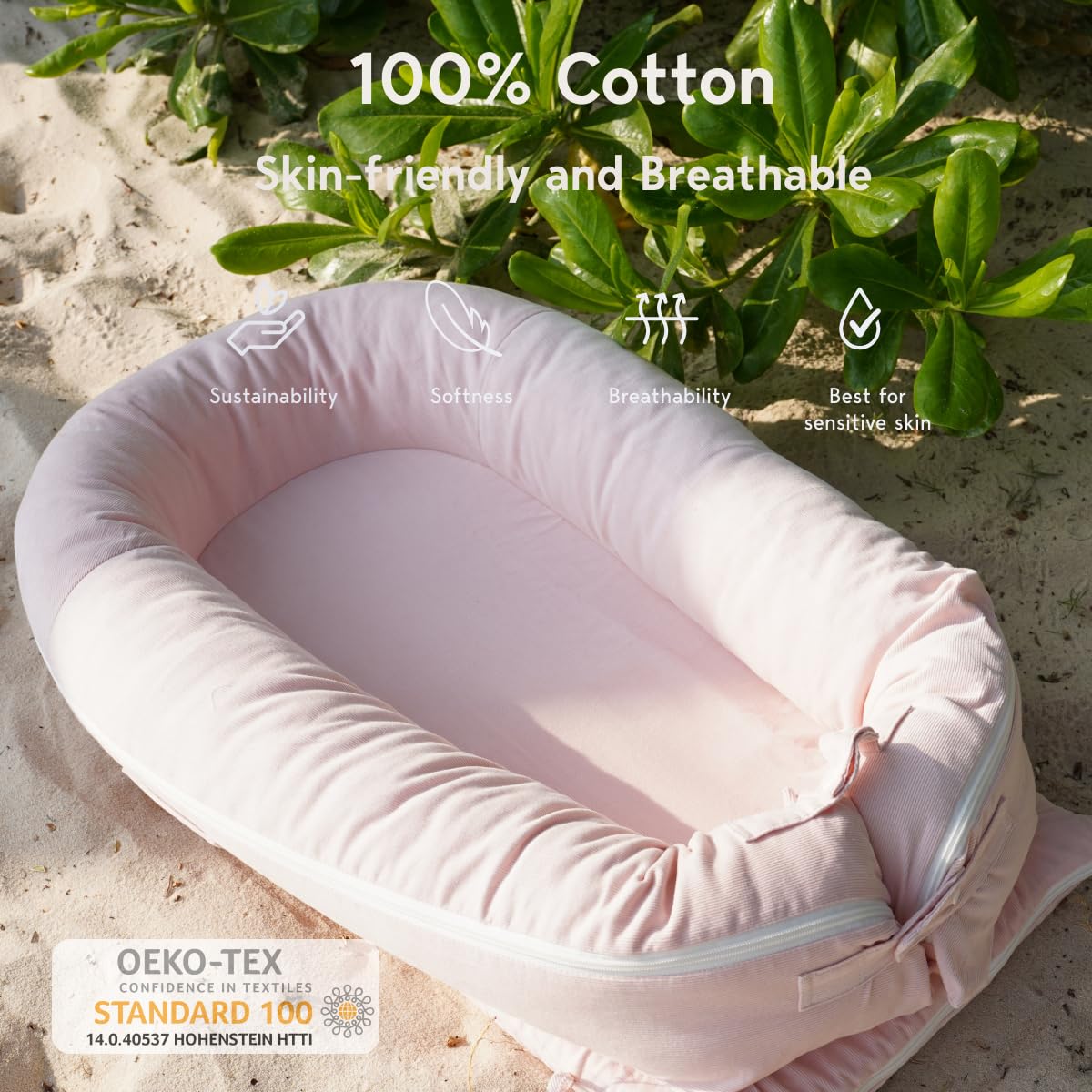 CooCooBaby Deluxe Lounger Cover fit for DockATot Deluxe — snug, secure fit for comfy lounging.