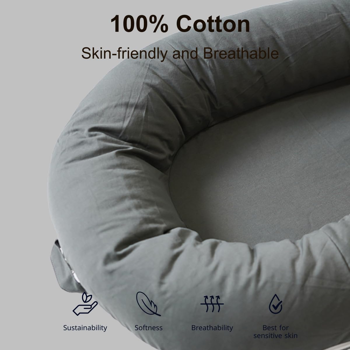 CooCooBaby Deluxe Lounger is machine washable for easy cleanup after messes.