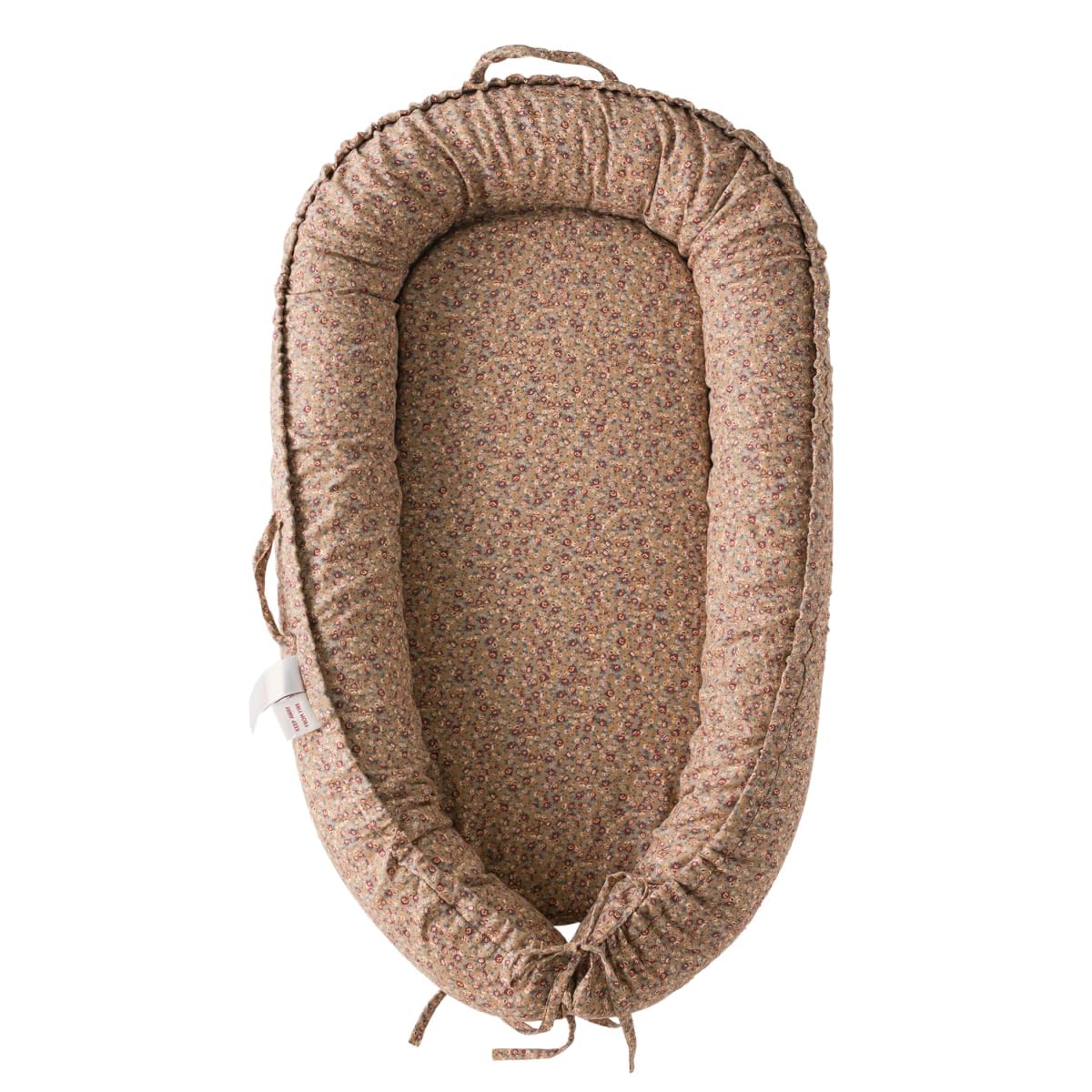 CooCooBaby infant lounger brown blossom cover in use offers cozy support during supervised play.