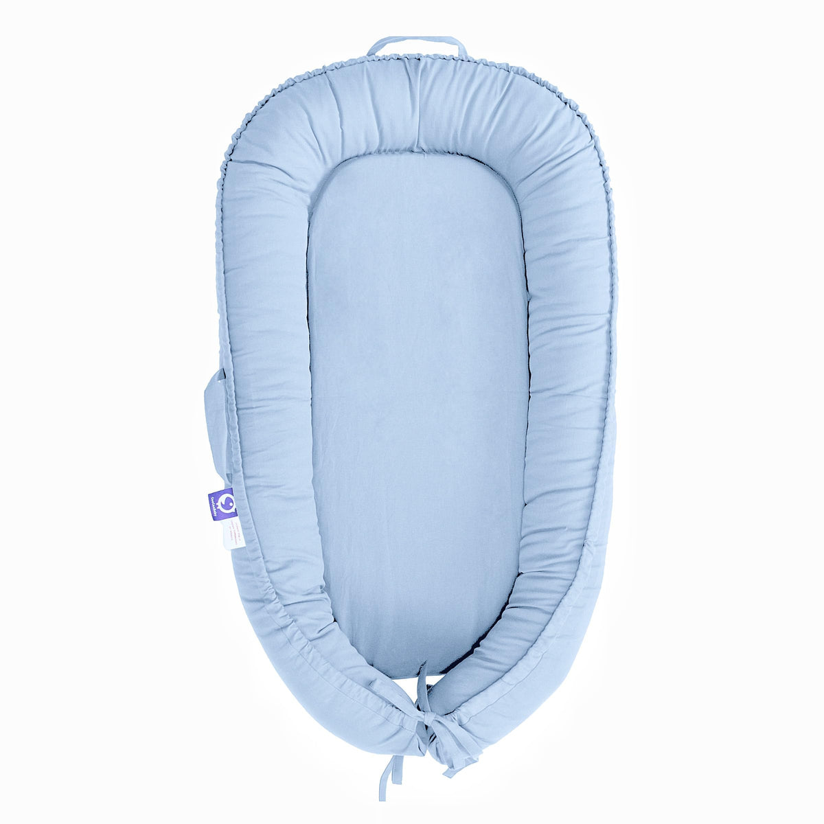 CooCooBaby infant lounger cover closeup shows breathable cotton for gentle comfort.