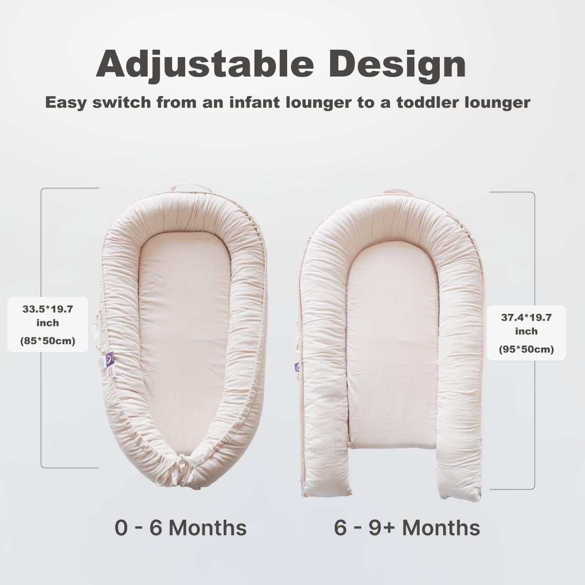 CooCooBaby Infant Lounger with sitting-up support image emphasizes stability during playtime and gentle transitions.
