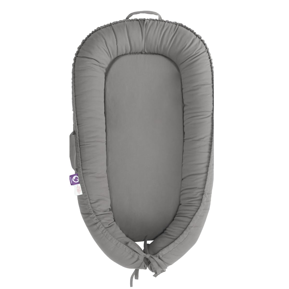 CooCooBaby Infant Lounger slate gray cover closeup showing breathable fabric and comfort