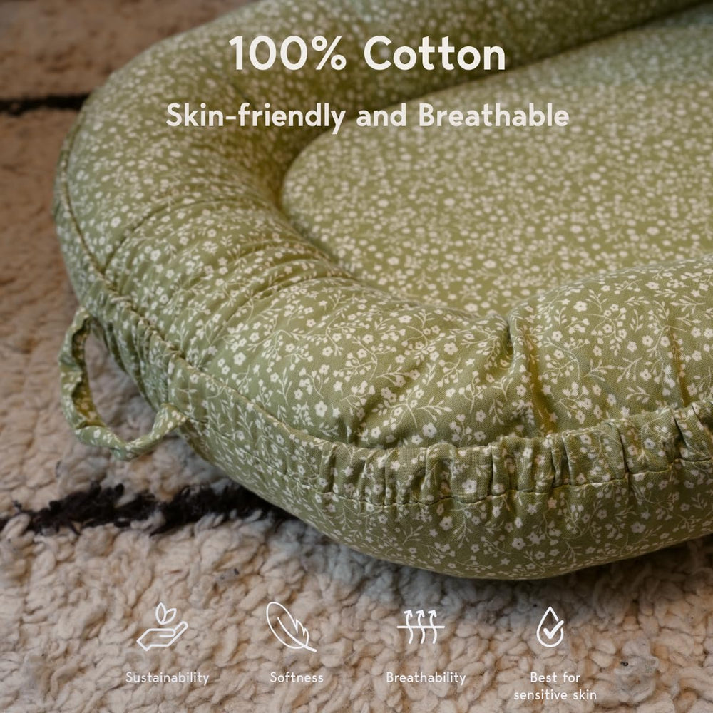 CooCooBaby infant lounger with plush-fill cushions comfy tummy time.