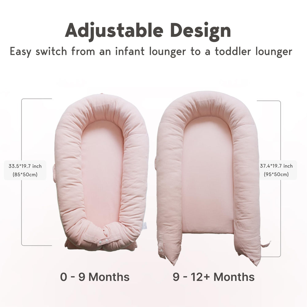 CooCooBaby Lounger Cover machine-wash ready — simple spills cleanup keeps nursery tidy.