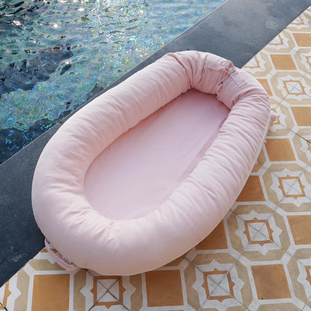 CooCooBaby Organic Cotton Lounger Cover — soft, breathable fabric reduces irritation for delicate skin.