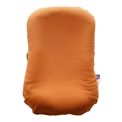 CooCooBaby organic infant lounger cover in golden brown, soft fabric for gentle baby comfort.