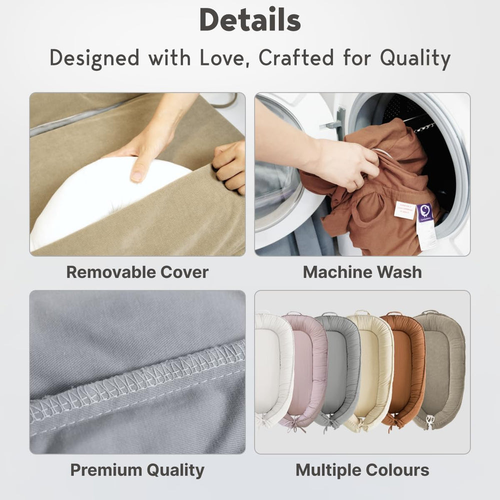 CooCooBaby safe-certified lounger uses non-toxic materials for worry-free cuddle sessions.
