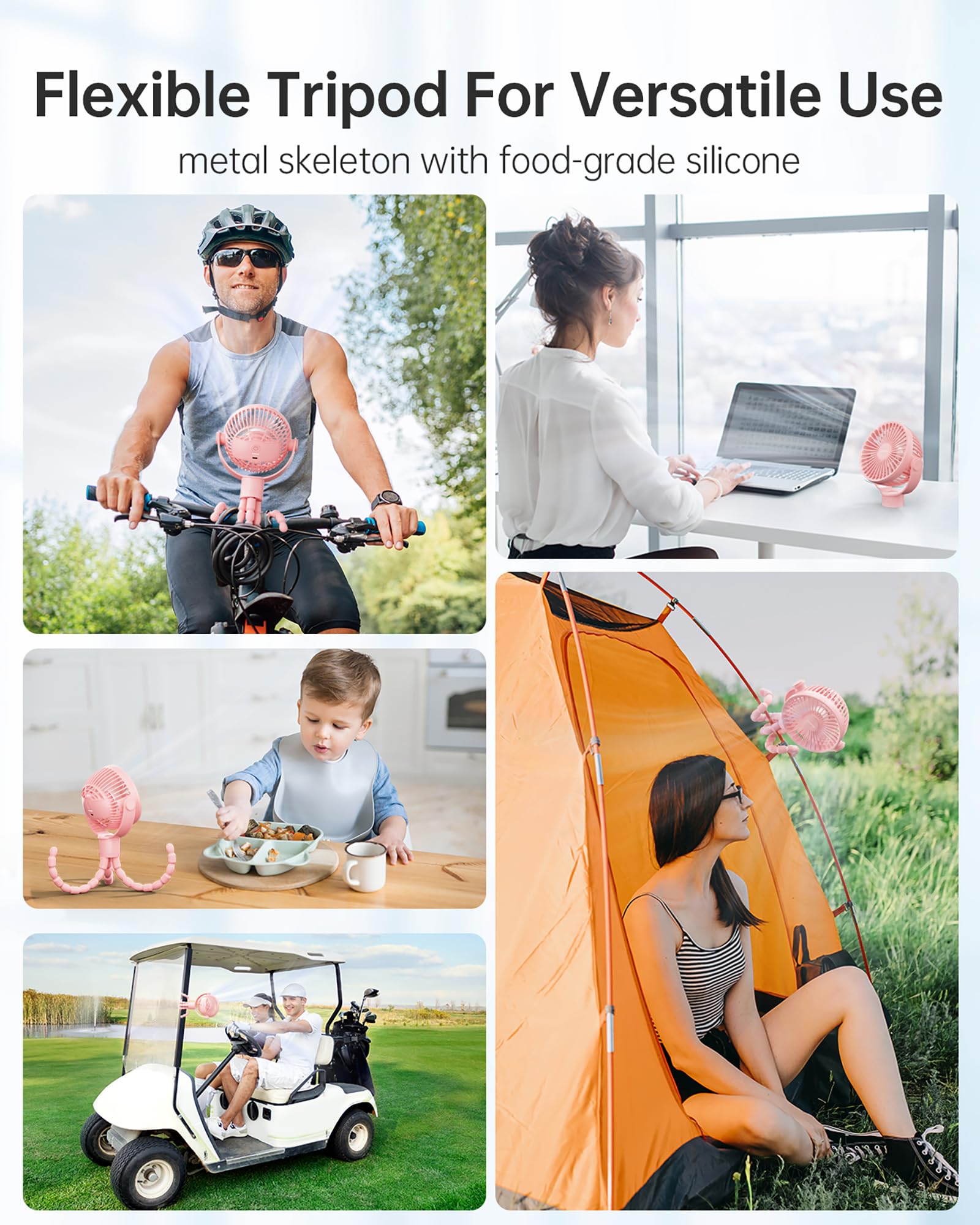 Compact Coohea Stroller Fan clip-on design ideal for travel