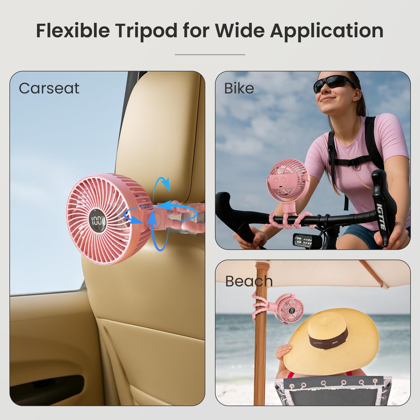 Coohea portable-stroller-fan-outdoor-camping reliable breeze for camping or picnics.