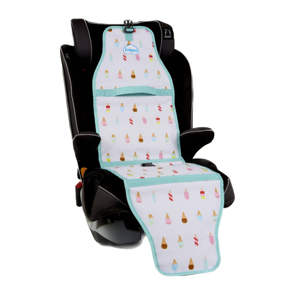 Cool Carats car seat cooling pad folded for compact storage.