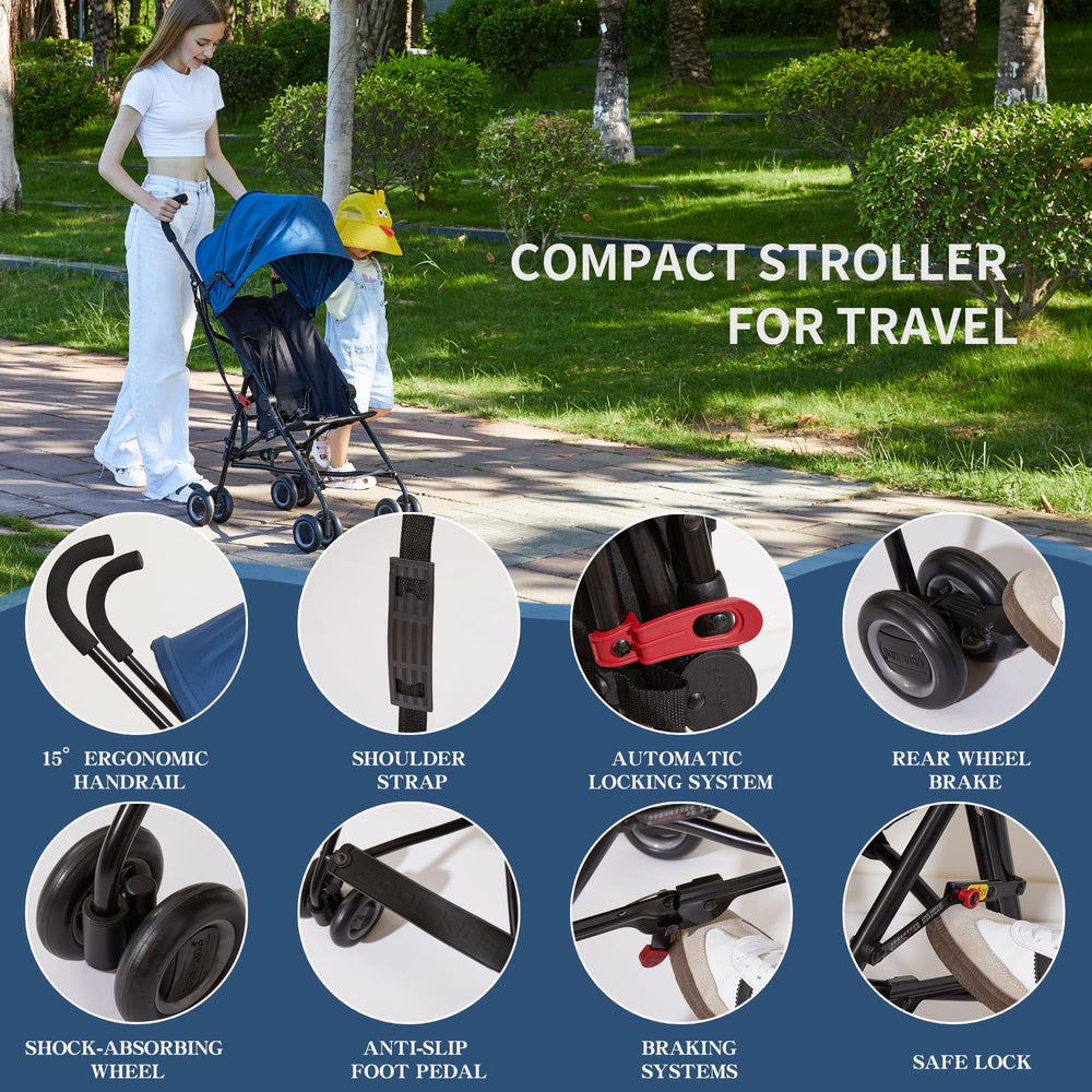 COOL KIDS Baby Portable Stroller with adjustable backrest for comfort and variety of positions.