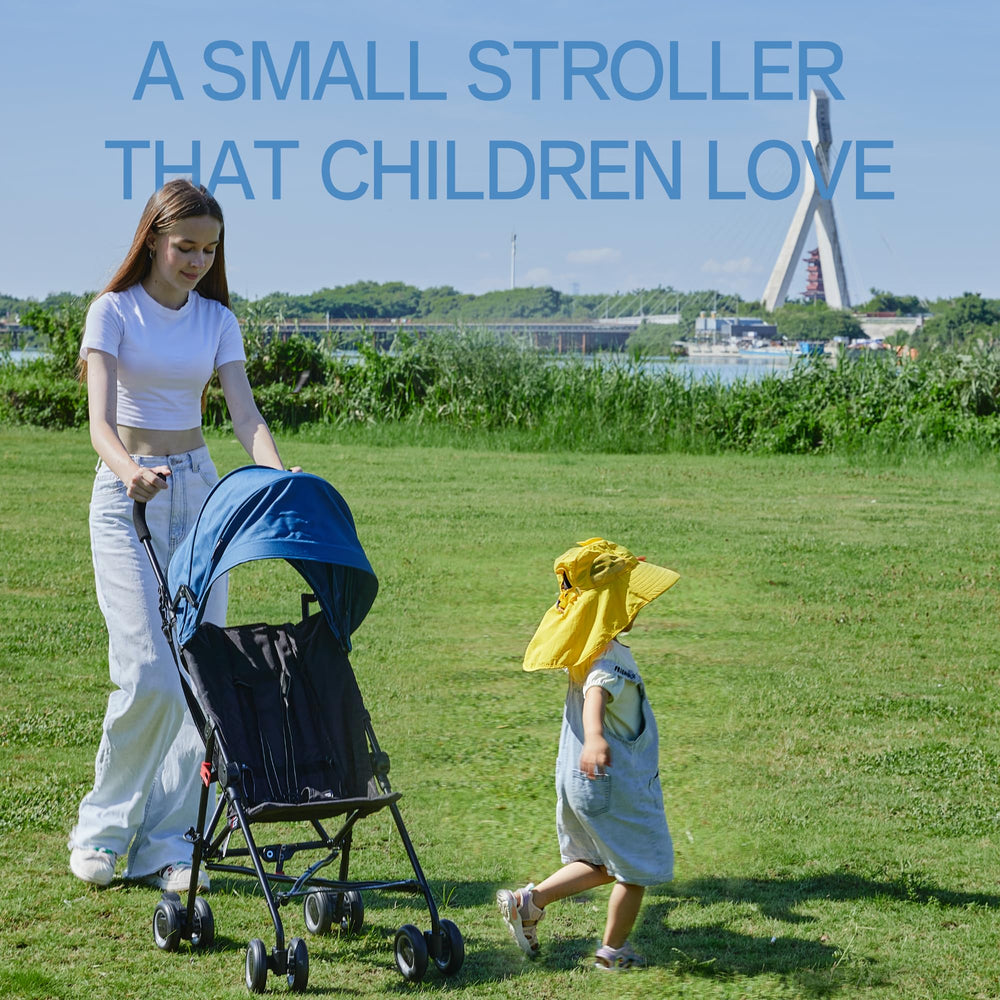 COOL KIDS Baby Portable Stroller rear brakes provide safe stops on outings.