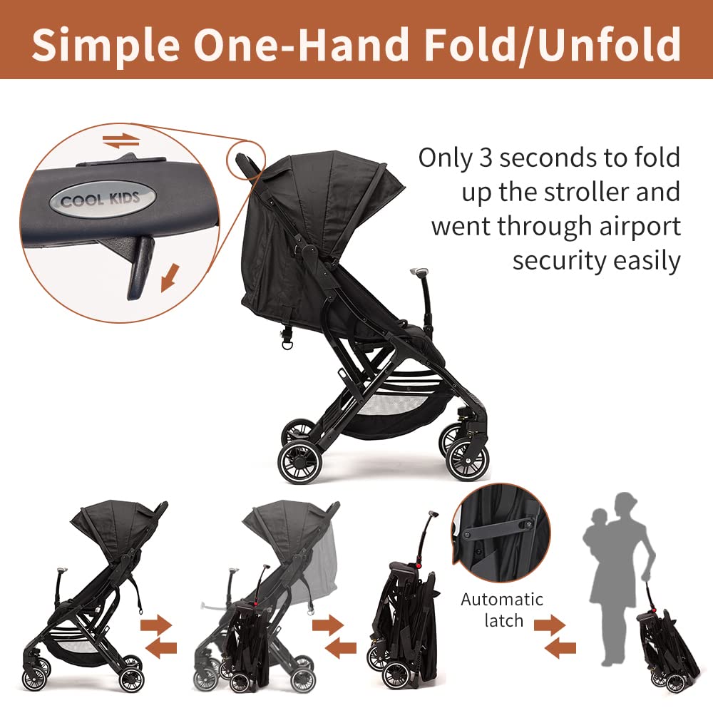 COOL KIDS sun canopy pop-out demonstrates sun protection and weather-ready travel.