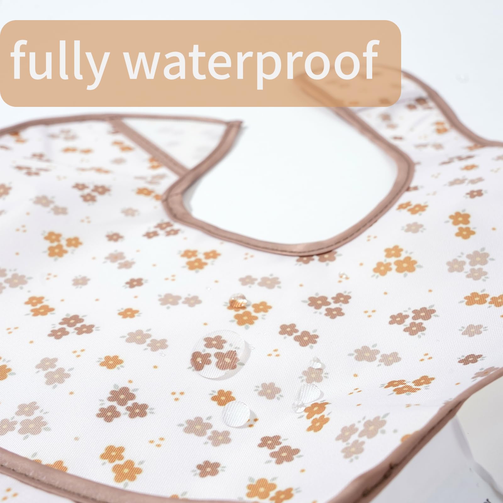 CoolaPeach bibs back pocket closed for secure spill capture