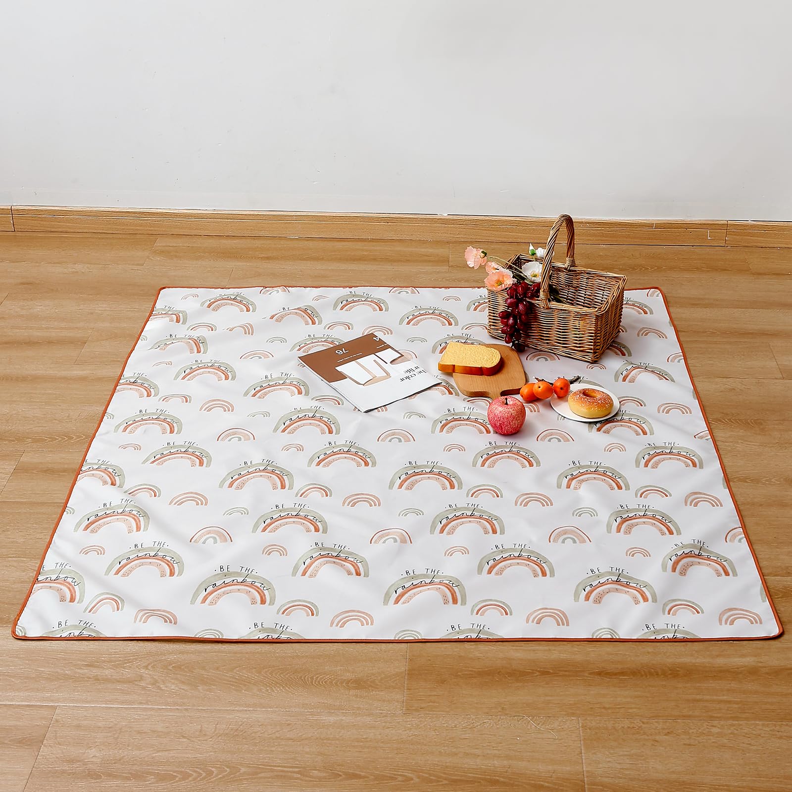 CoolaPeach rainbow splat mat floor protector for busy mealtimes