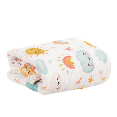 CoolaPeach muslin swaddle blanket six-layer bubble closeup showing breathable warmth