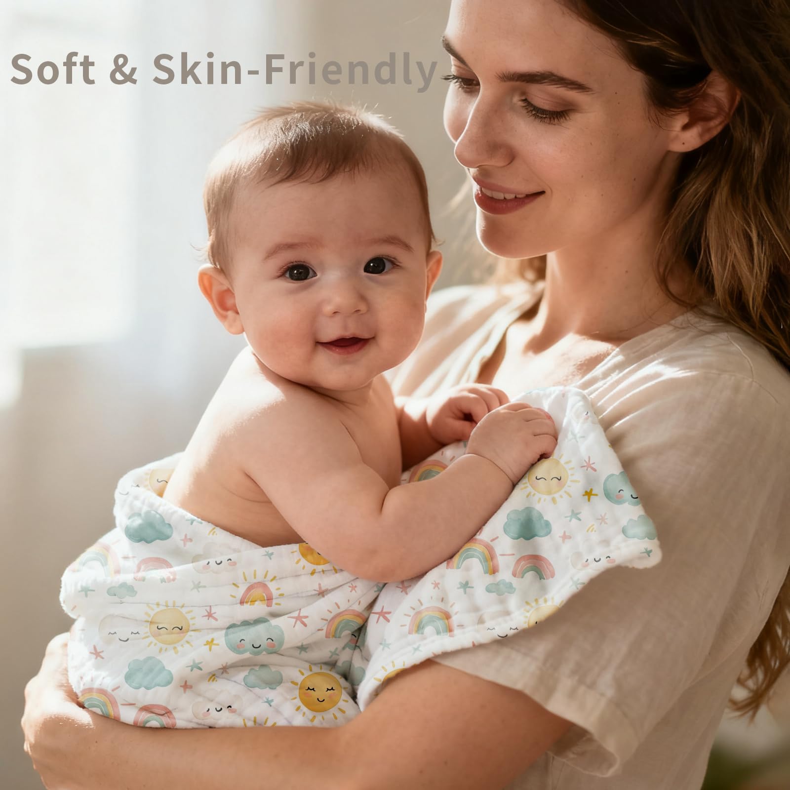 CoolaPeach muslin swaddle blanket breathable fabric demonstrates airflow
