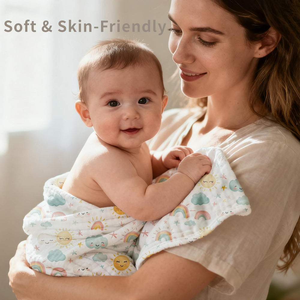 CoolaPeach muslin swaddle blanket breathable fabric demonstrates airflow